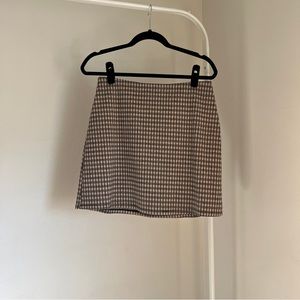 Reformation Cream Plaid Mini Skirt Size 8